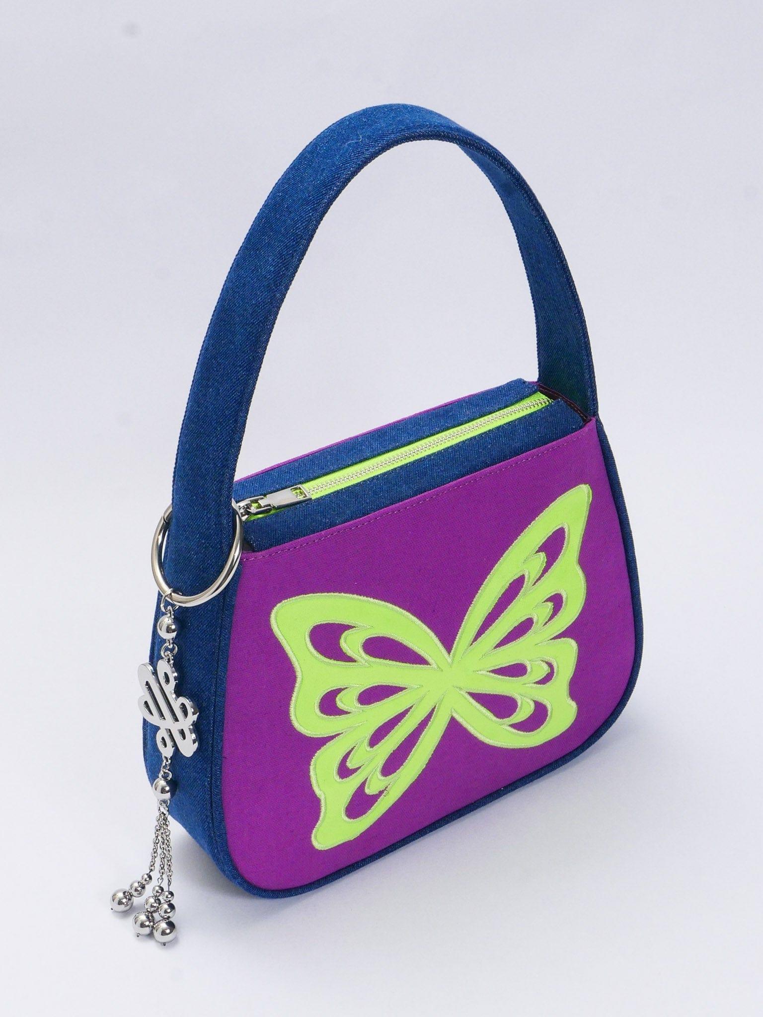 Butterfly Lovers Baguette Shoulder Bag - Purple - Zanicani Studio