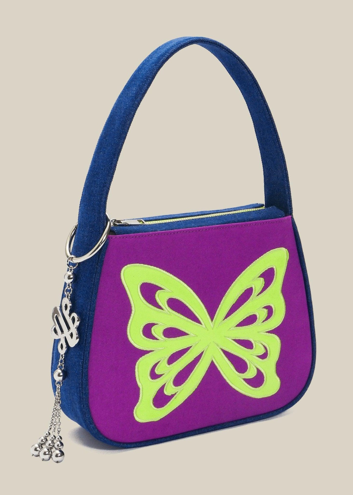 Butterfly Lovers Baguette Shoulder Bag - Purple - Zanicani Studio