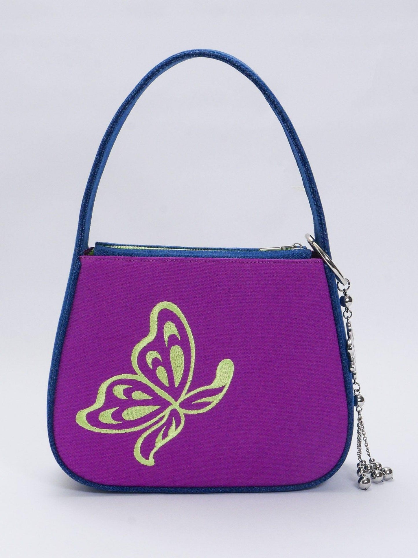 Butterfly Lovers Baguette Shoulder Bag - Purple - Zanicani Studio