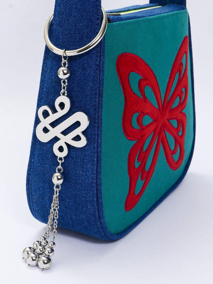 butterfly-lovers-baguette-shoulder-bag-teal-blue-486528 - Zanicani Studio