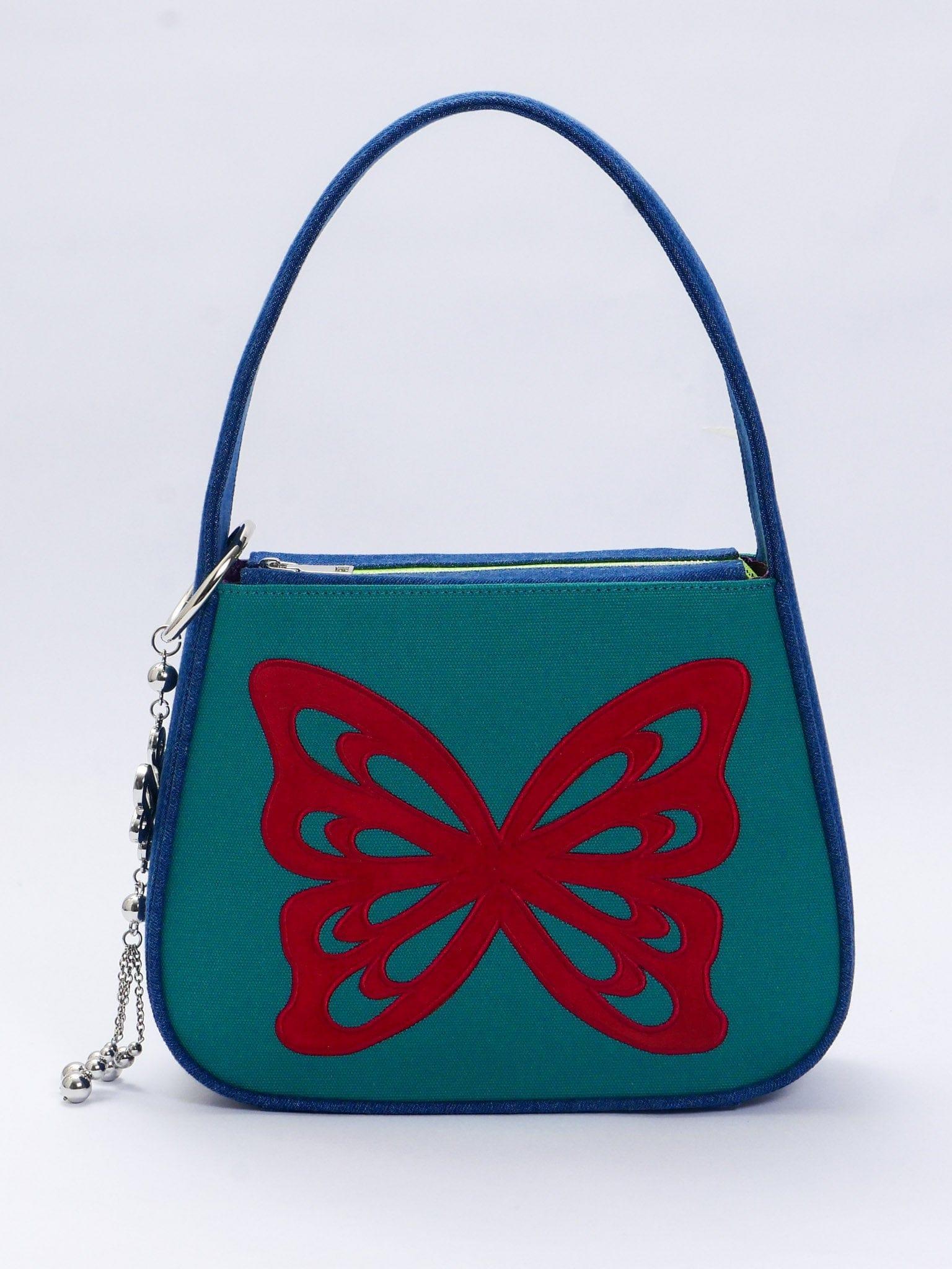 butterfly-lovers-baguette-shoulder-bag-teal-blue-631536 - Zanicani Studio