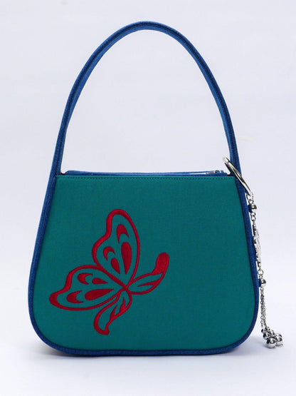 butterfly-lovers-baguette-shoulder-bag-teal-blue-779575 - Zanicani Studio