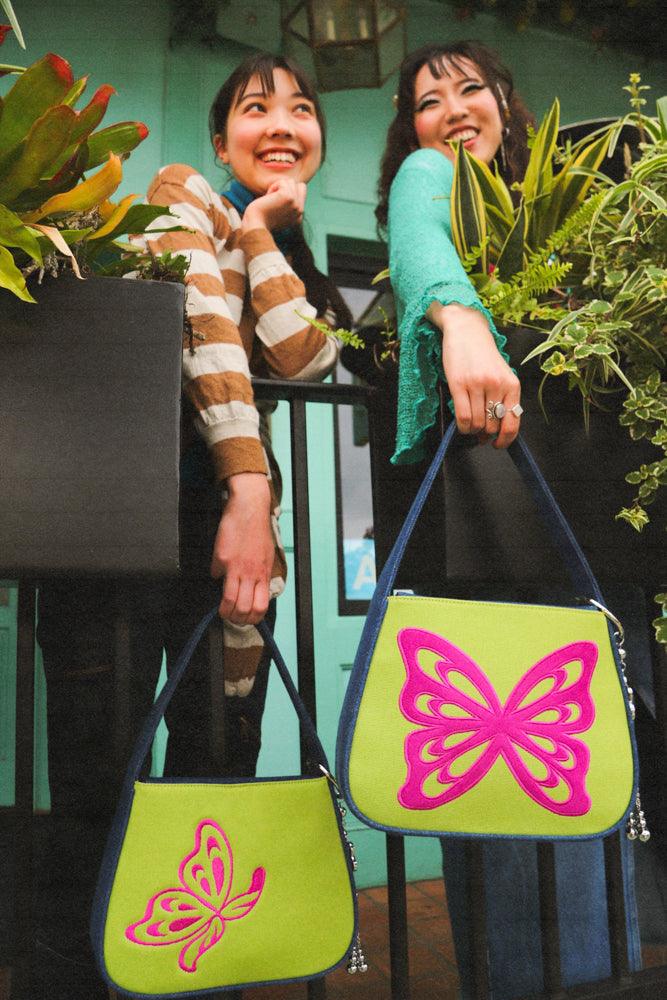 green-baguette-shoulder-bag-butterfly-fun - Zanicani Studio